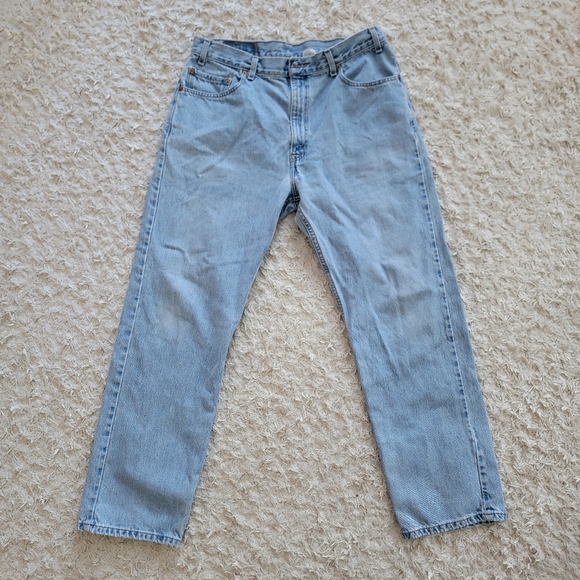 Levis 505 Mens Jeans Orange Tabs 36 X 30 Regular Fit Straight Leg Denim - Picture 8 of 11